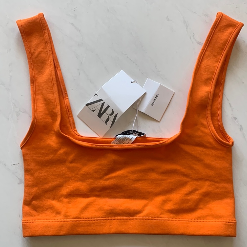 Zara seamless orange bralette